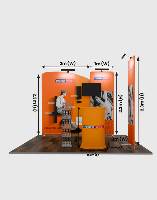 Kit espositivo per TV Premium per stand larghi 3 m