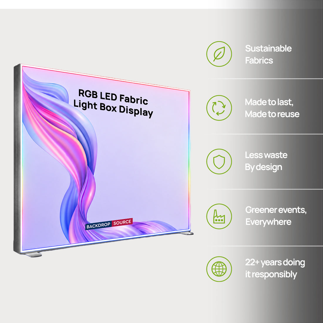 RGB LED Fabric Light Box Display