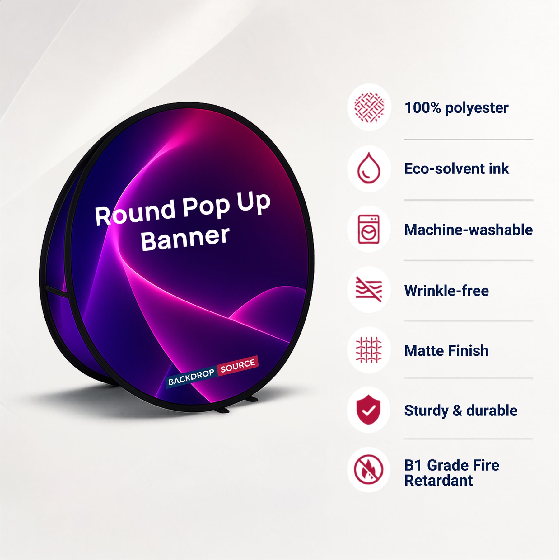 Banner Pop-Up Tondo in Tessuto – Stampa Fronte/Retro