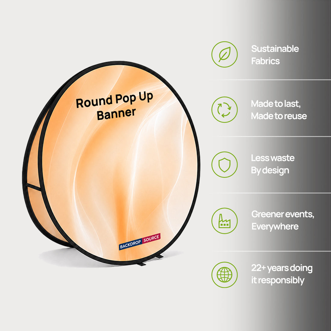 Banner pop-up rotondi (stampati su entrambi i lati)
