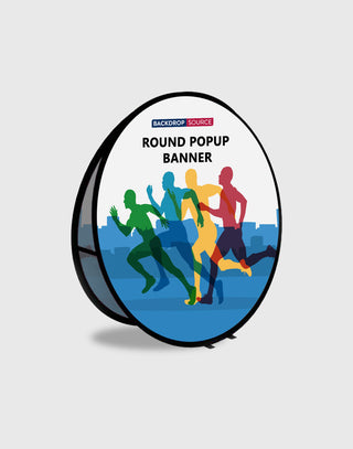 Banner pop-up rotondi (stampati su entrambi i lati)