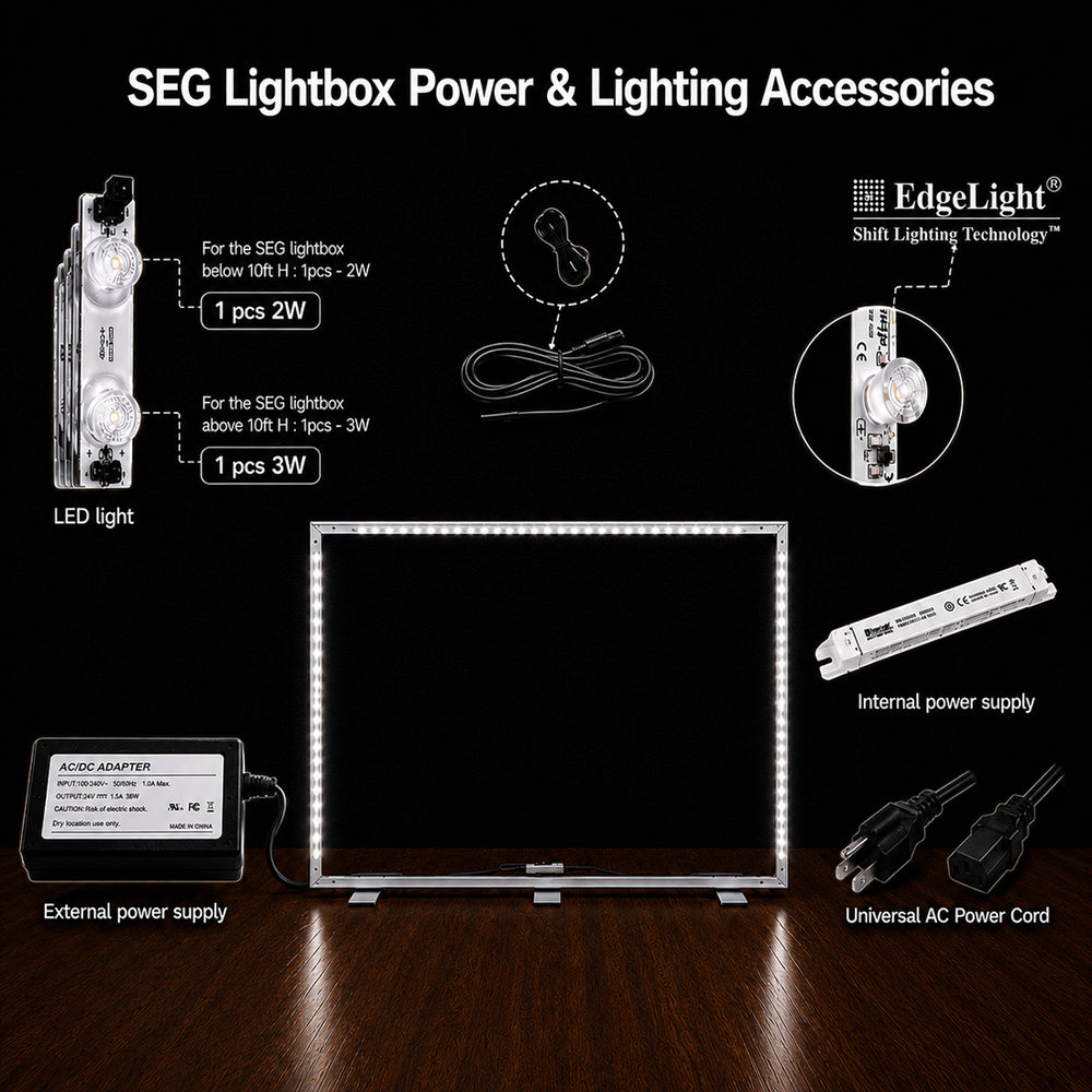 Display Light Box a LED in Tessuto Senza Cornice SEG - 4m L x 2.5m H