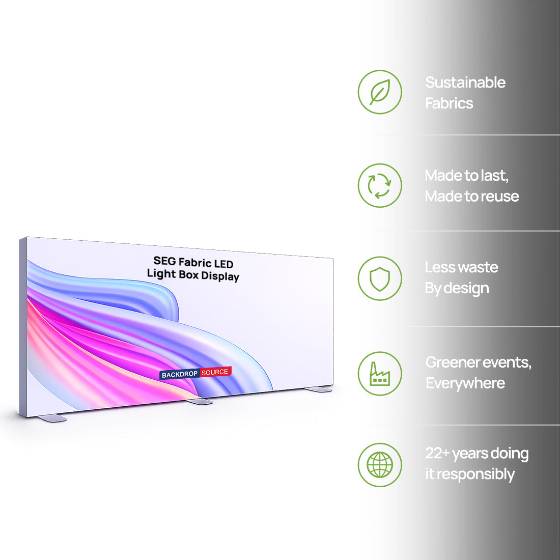 SEG Frameless Fabric Led Light Box Display - 5m W x 2.5m H