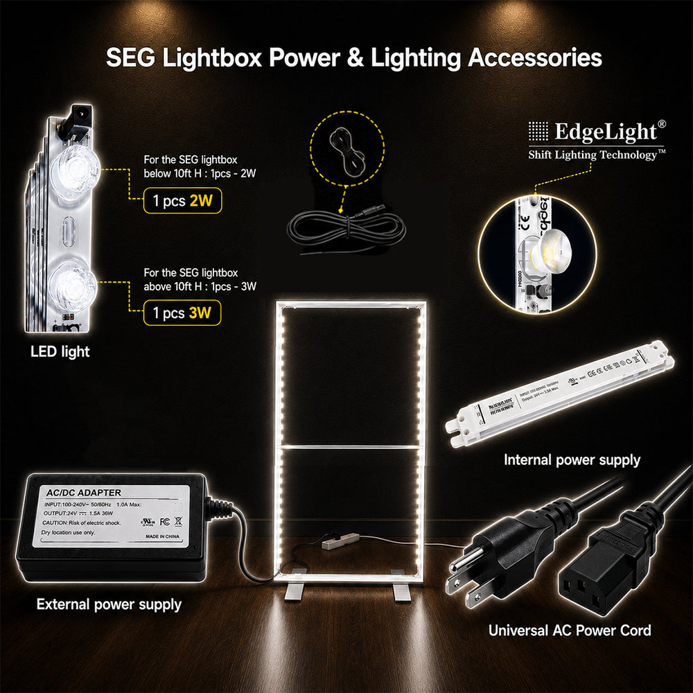 SEG Fabric LED Light Box Display - 3.3ft W x 6.5ft H
