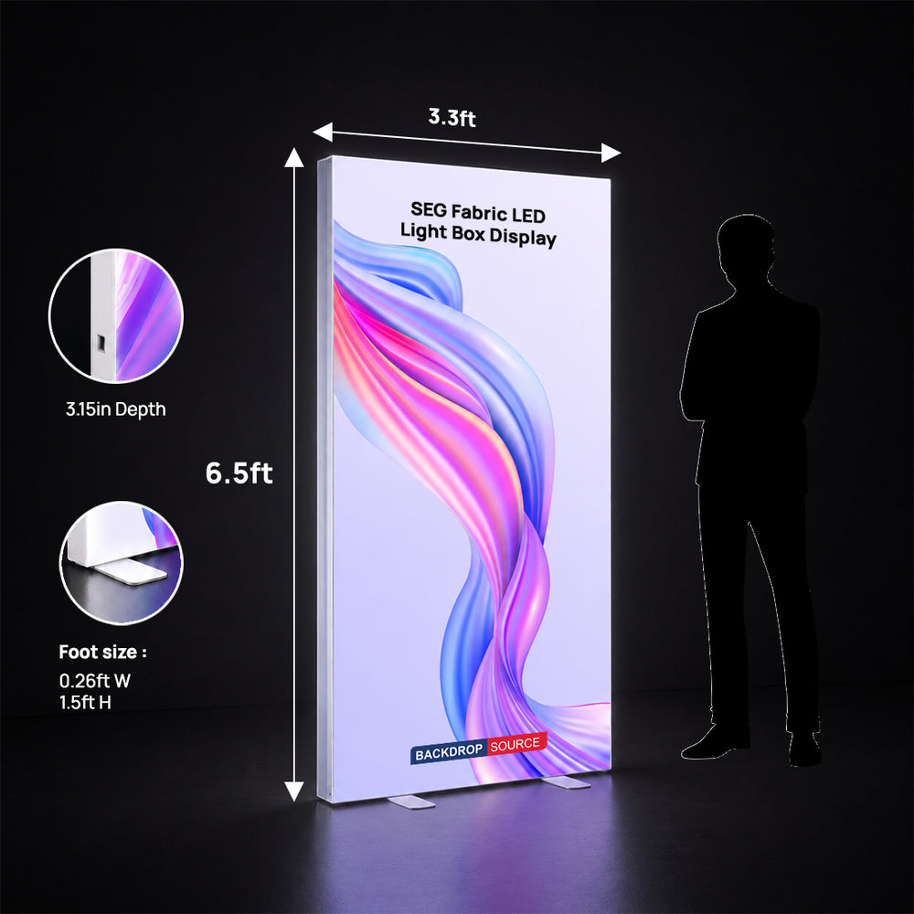 SEG Fabric LED Light Box Display - 3.3ft W x 6.5ft H