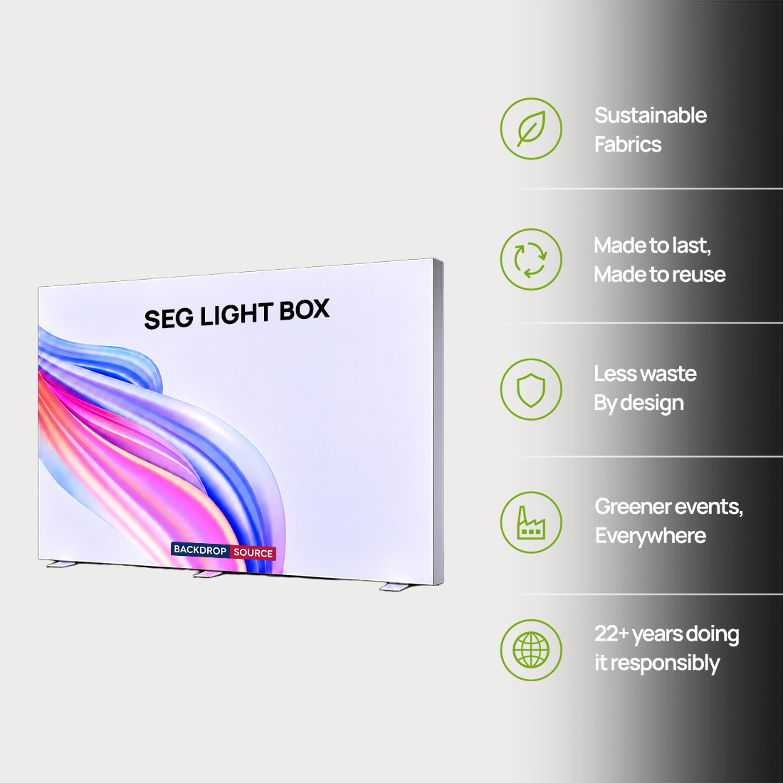 SEG Fabric LED Light Box Display - 9.8ft Wide