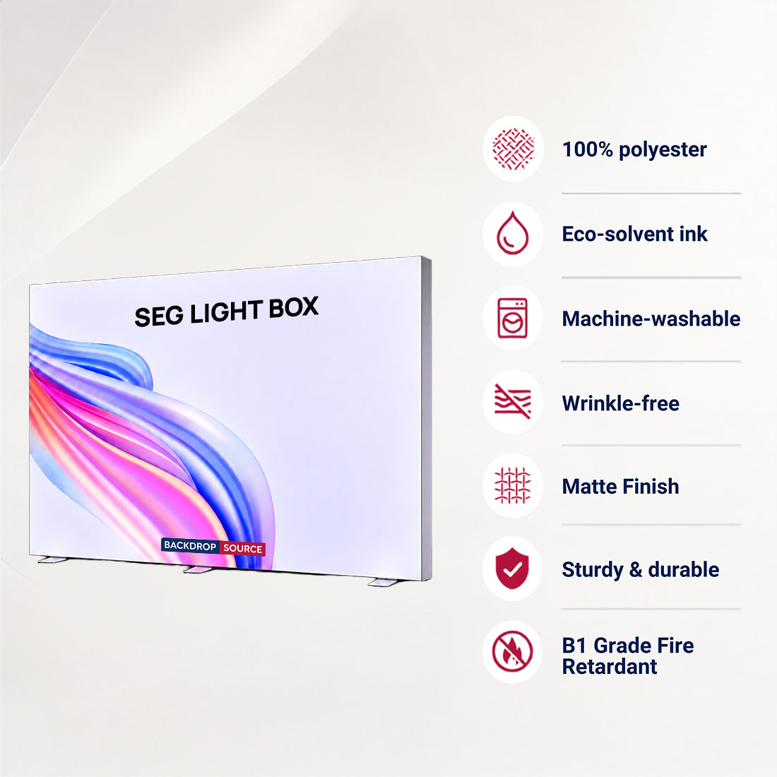 Display a LED per tessuti senza cornice SEG - Profilo in alluminio con profondità di 80 mm