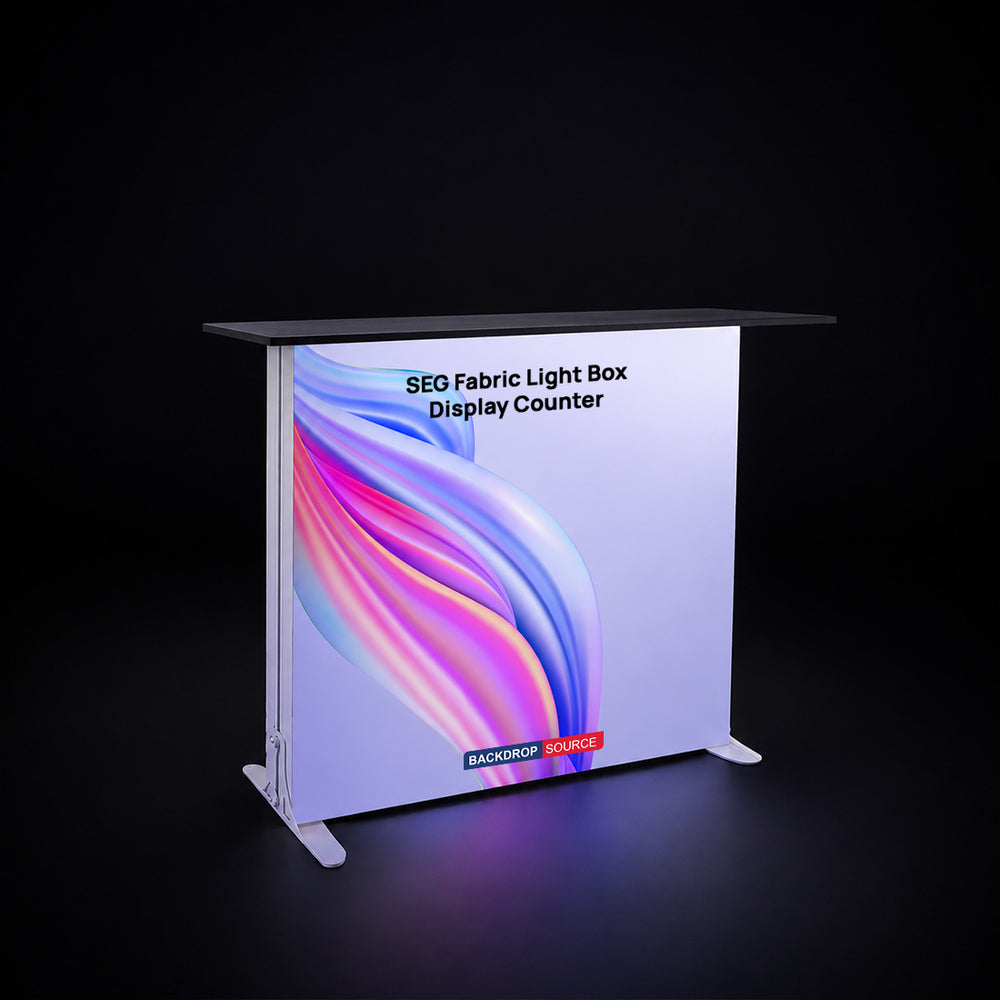 Banco esposizione luminoso in tessuto SEG – Altezza 1 m