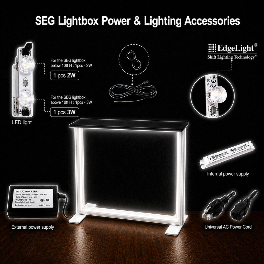 Banco esposizione luminoso in tessuto SEG – Altezza 1 m