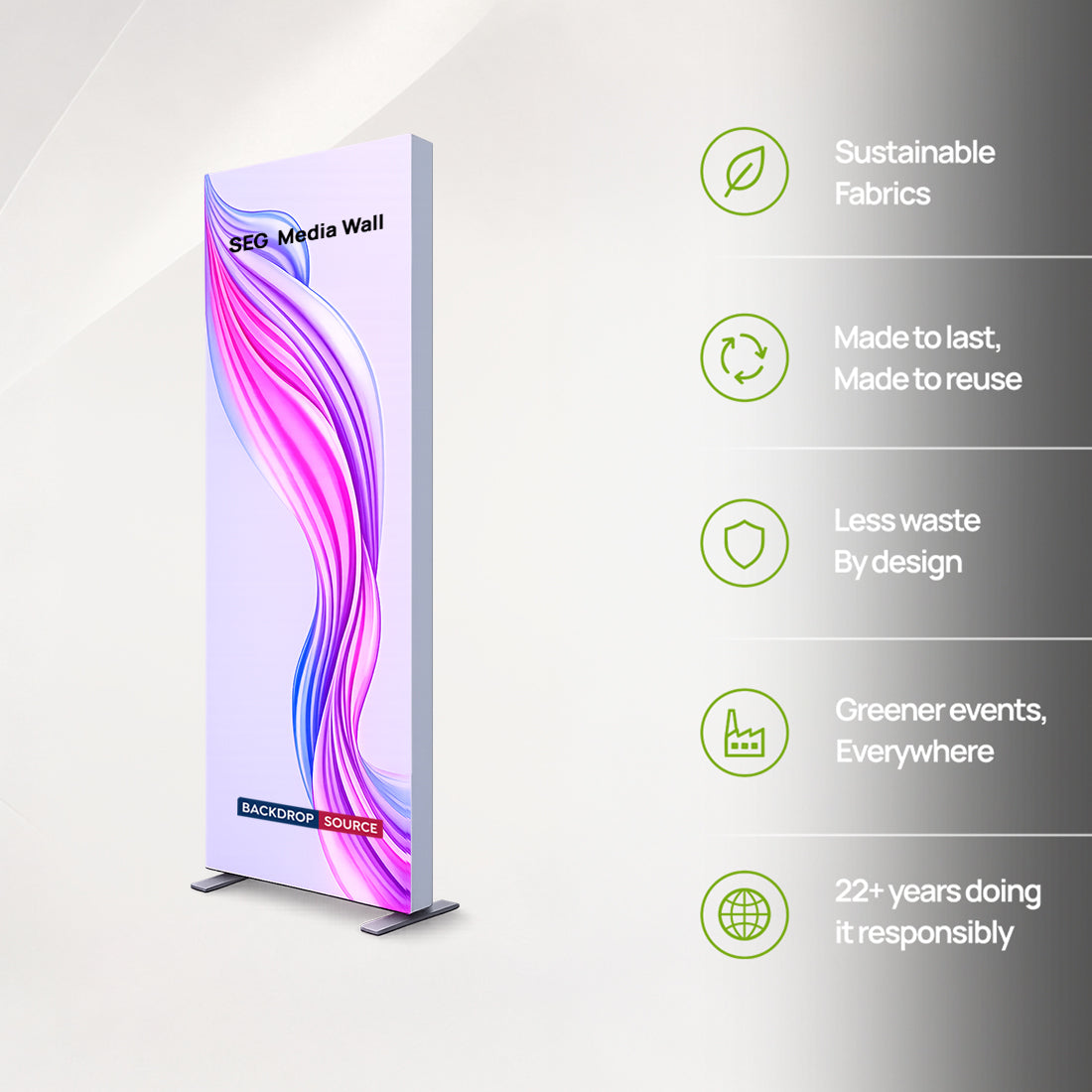 SEG Fabric Media Wall - 2.8ft W x 6.5ft H