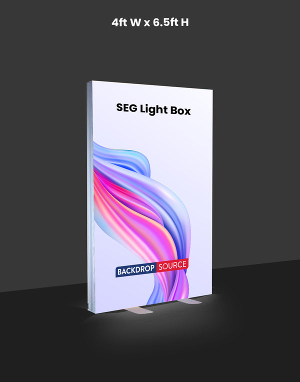 Caja de luz LED de tela sin marco SEG: 4 pies de ancho x 6,5 pies de alto