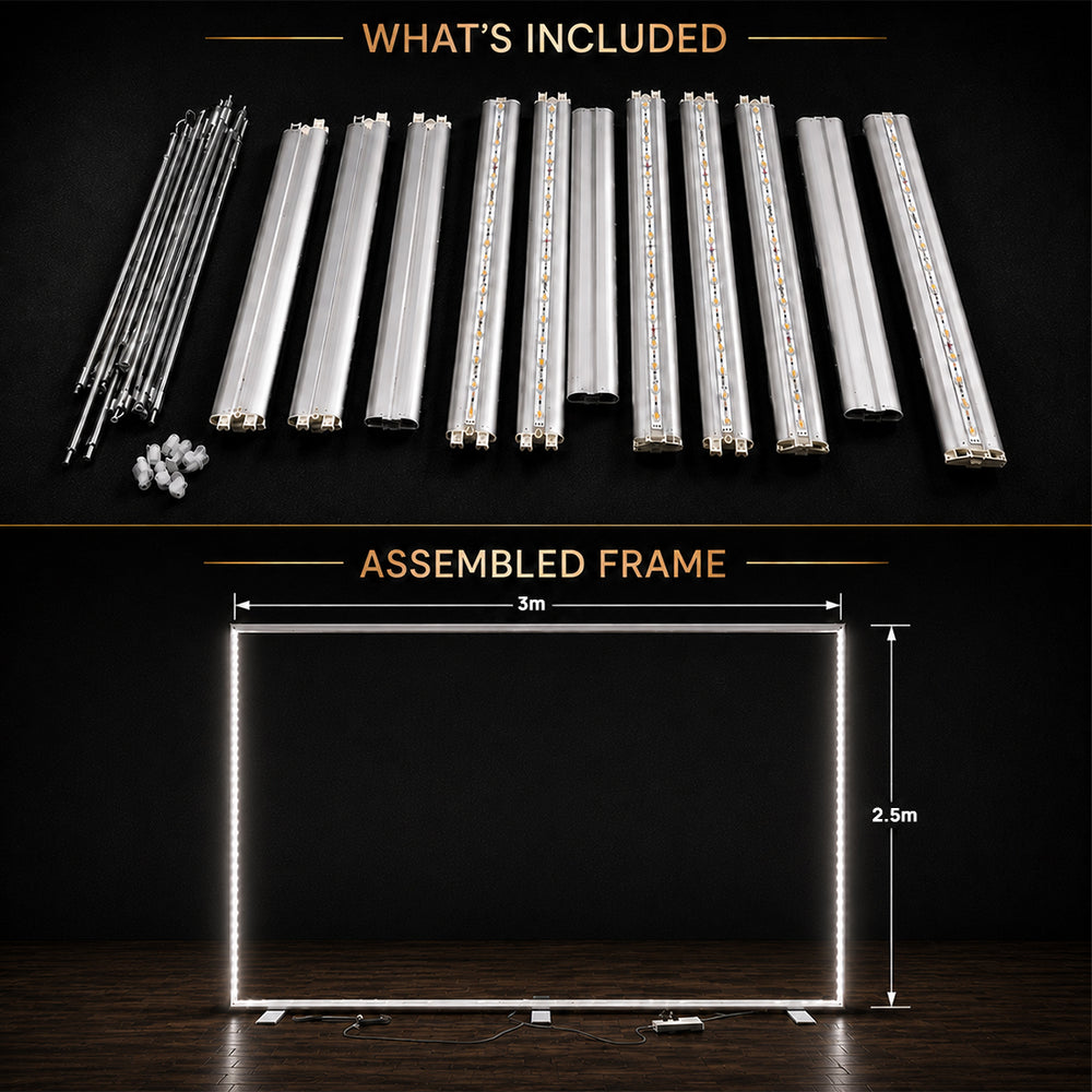 Display a LED per tessuti senza cornice SEG - Profilo in alluminio con profondità di 80 mm