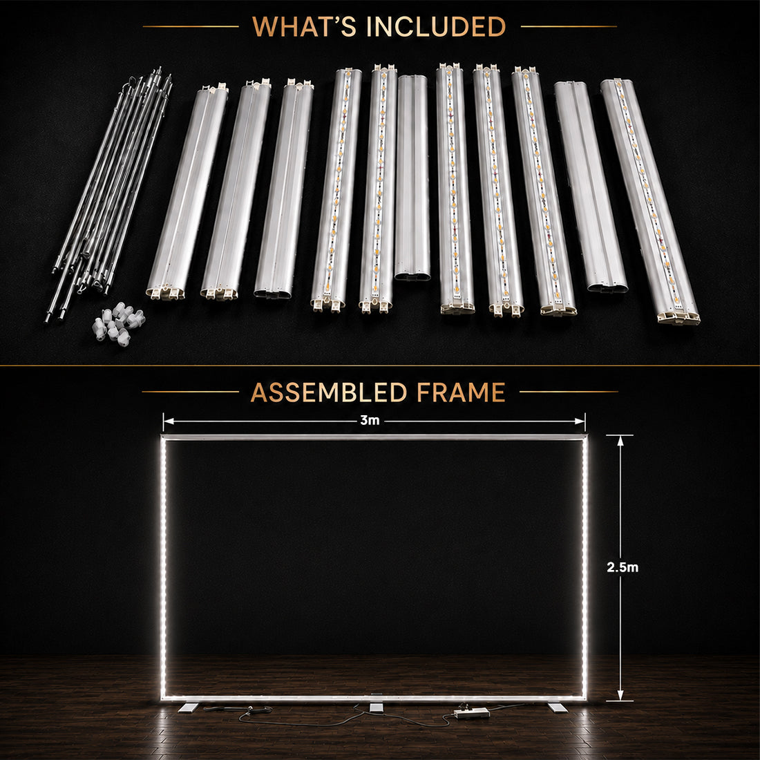 Display a LED per tessuti senza cornice SEG - Profilo in alluminio con profondità di 80 mm