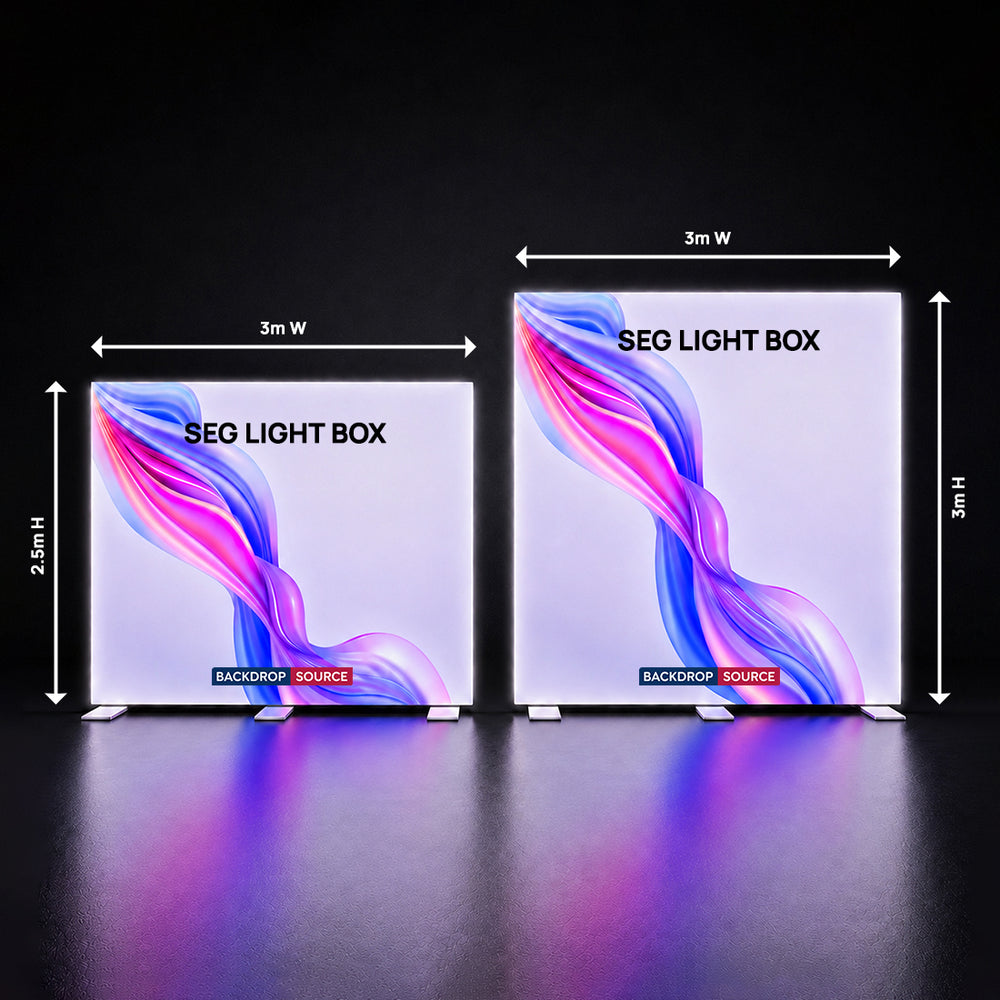 Display a LED per tessuti senza cornice SEG - Profilo in alluminio con profondità di 80 mm