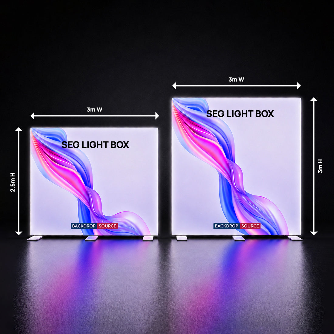 Display a LED per tessuti senza cornice SEG - Profilo in alluminio con profondità di 80 mm