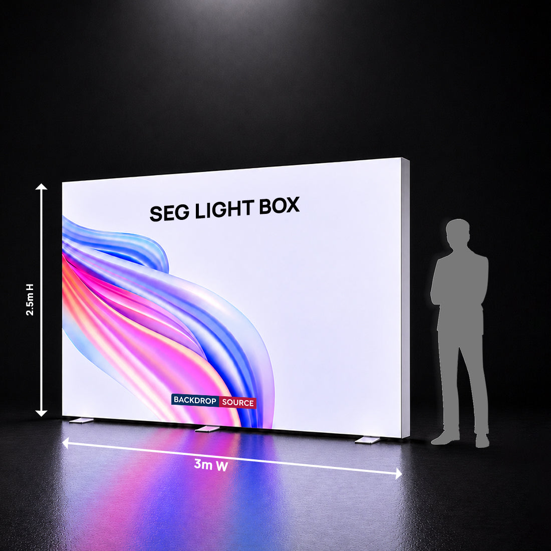 Display a LED per tessuti senza cornice SEG - Profilo in alluminio con profondità di 80 mm