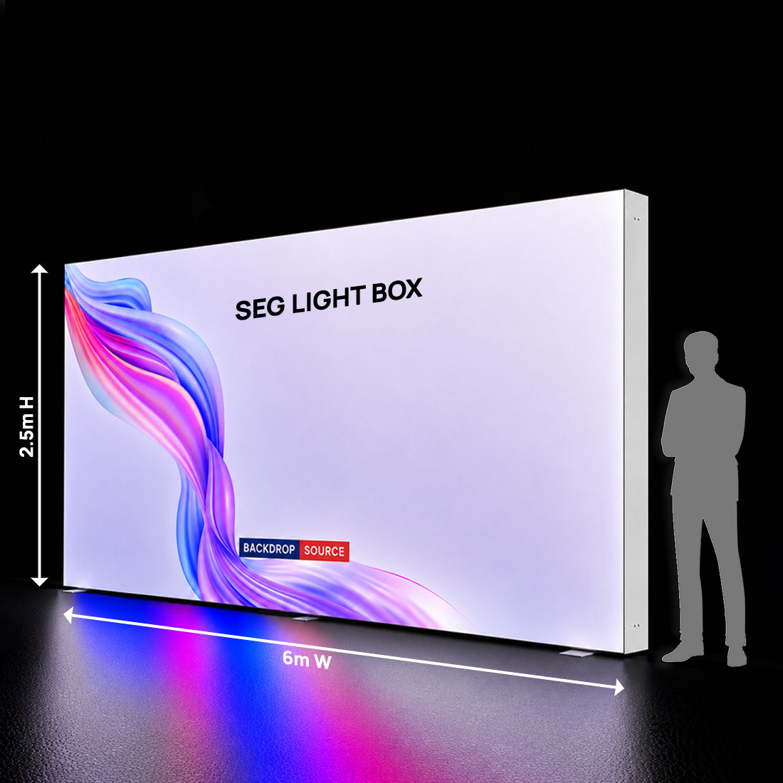 Display luminoso a LED in tessuto senza cornice SEG - 6 m di larghezza