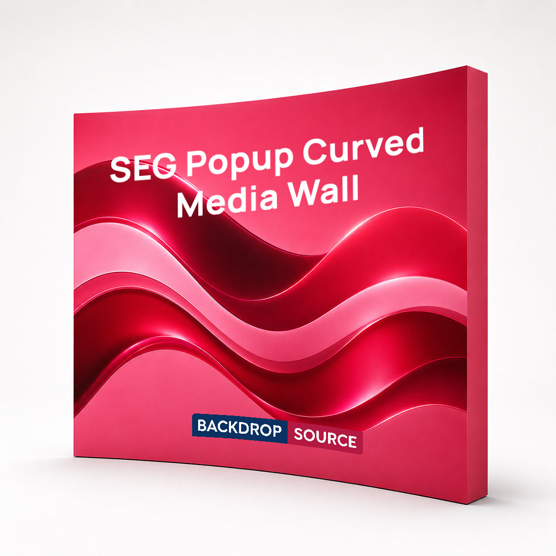 Pop-up curvo con profilo in silicone per grafica in tessuto