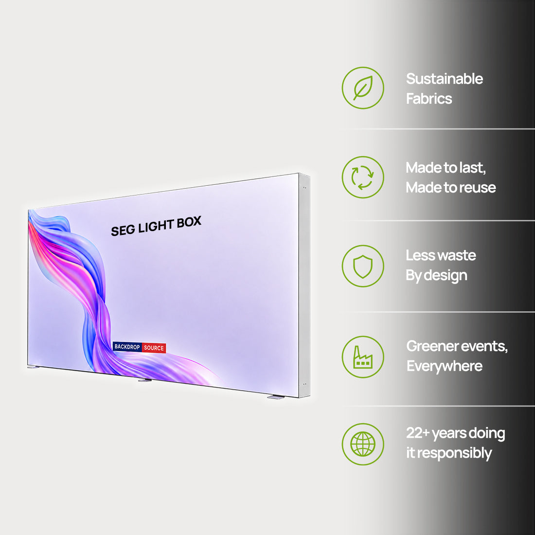 SEG Fabric LED Light Box Display - 20ft Wide