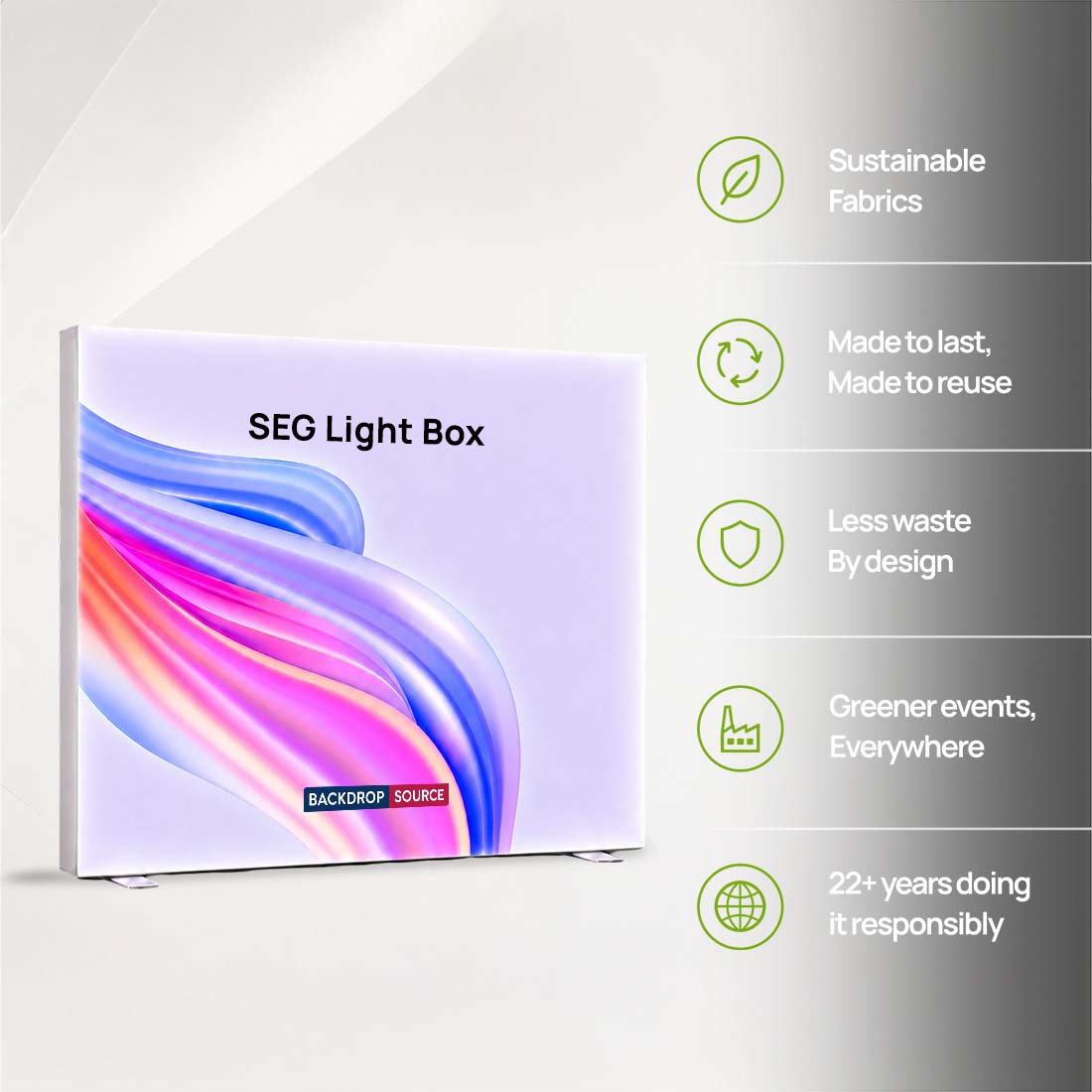 SEG Fabric LED Light Box Display - 8.2ft W x 8.2ft H