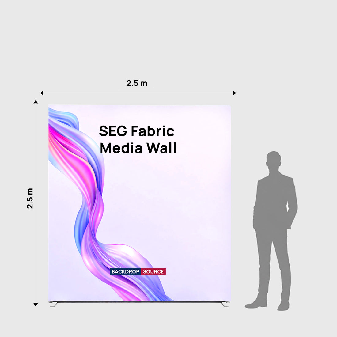 Non-Backlit SEG Fabric Media Wall - 2.5m W x 2.5m H