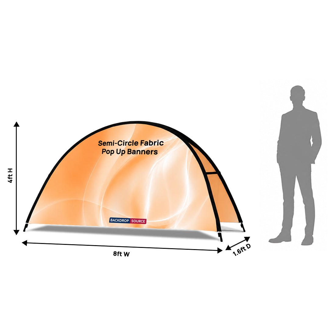 Semi-Circle Fabric Pop Up Banners  (Double Side Printed)