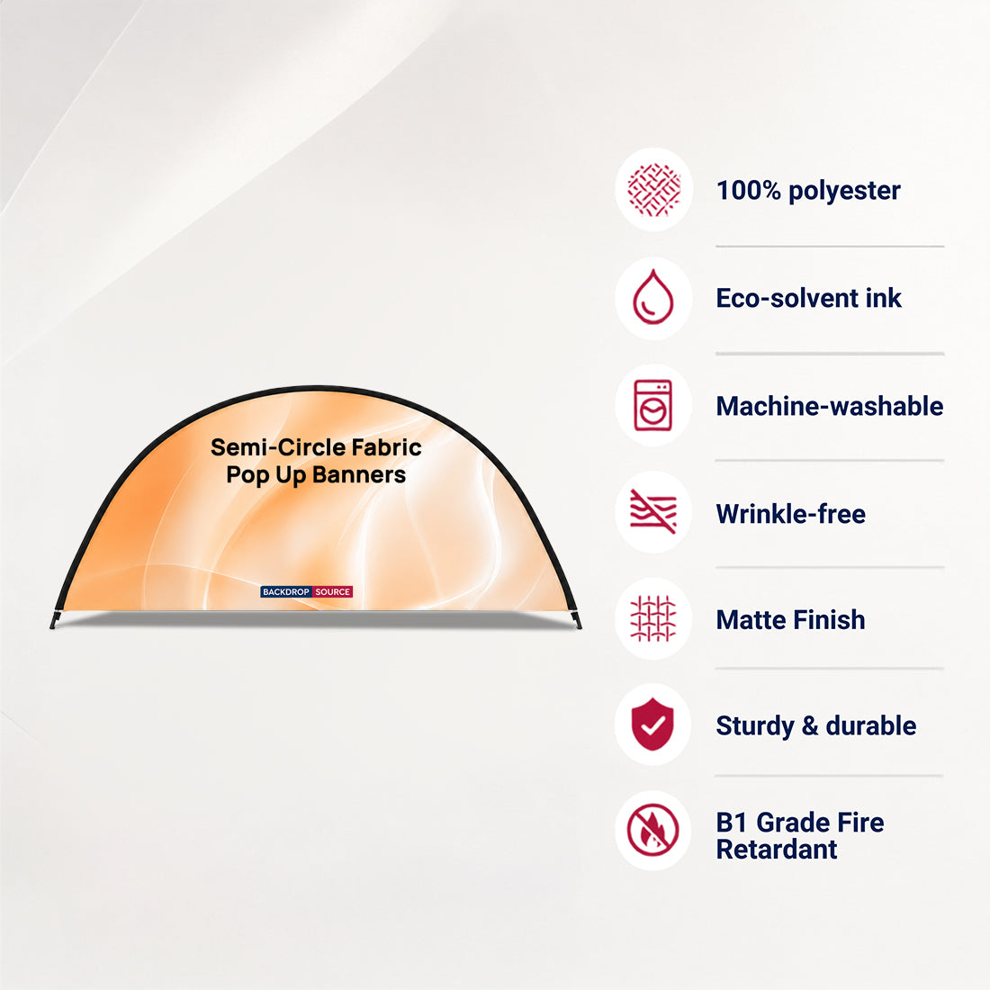 Semi-Circle Fabric Pop Up Banners  (Double Side Printed)