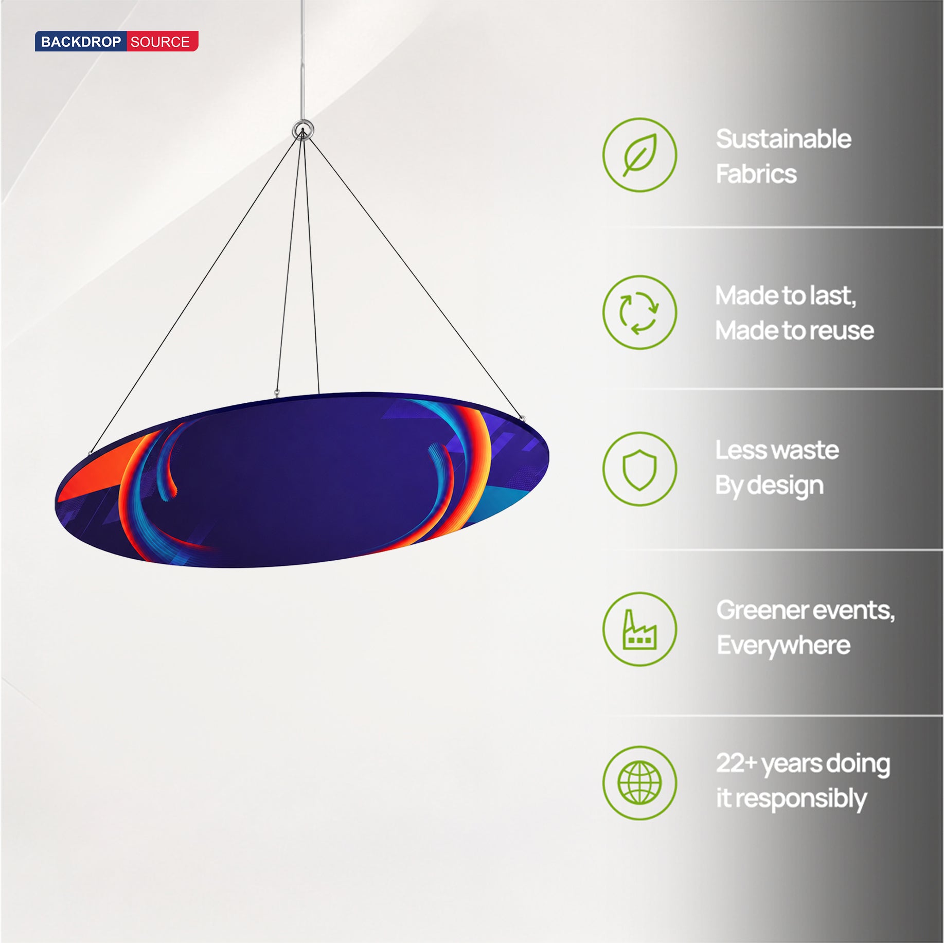 Banner sospeso Sky Tube Ellipse - a faccia in giù