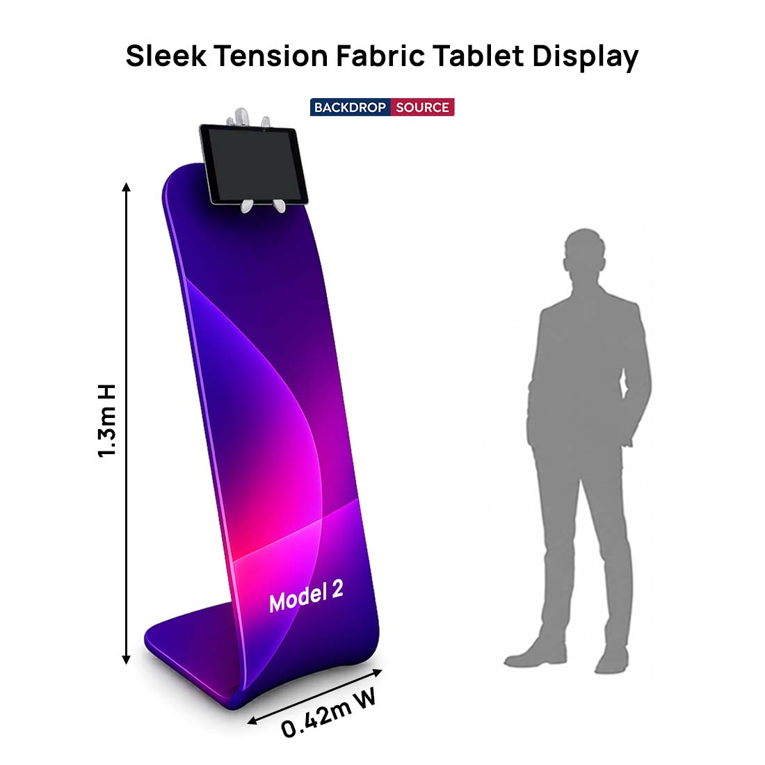 Espositore per tablet in tessuto tensionato Sleek