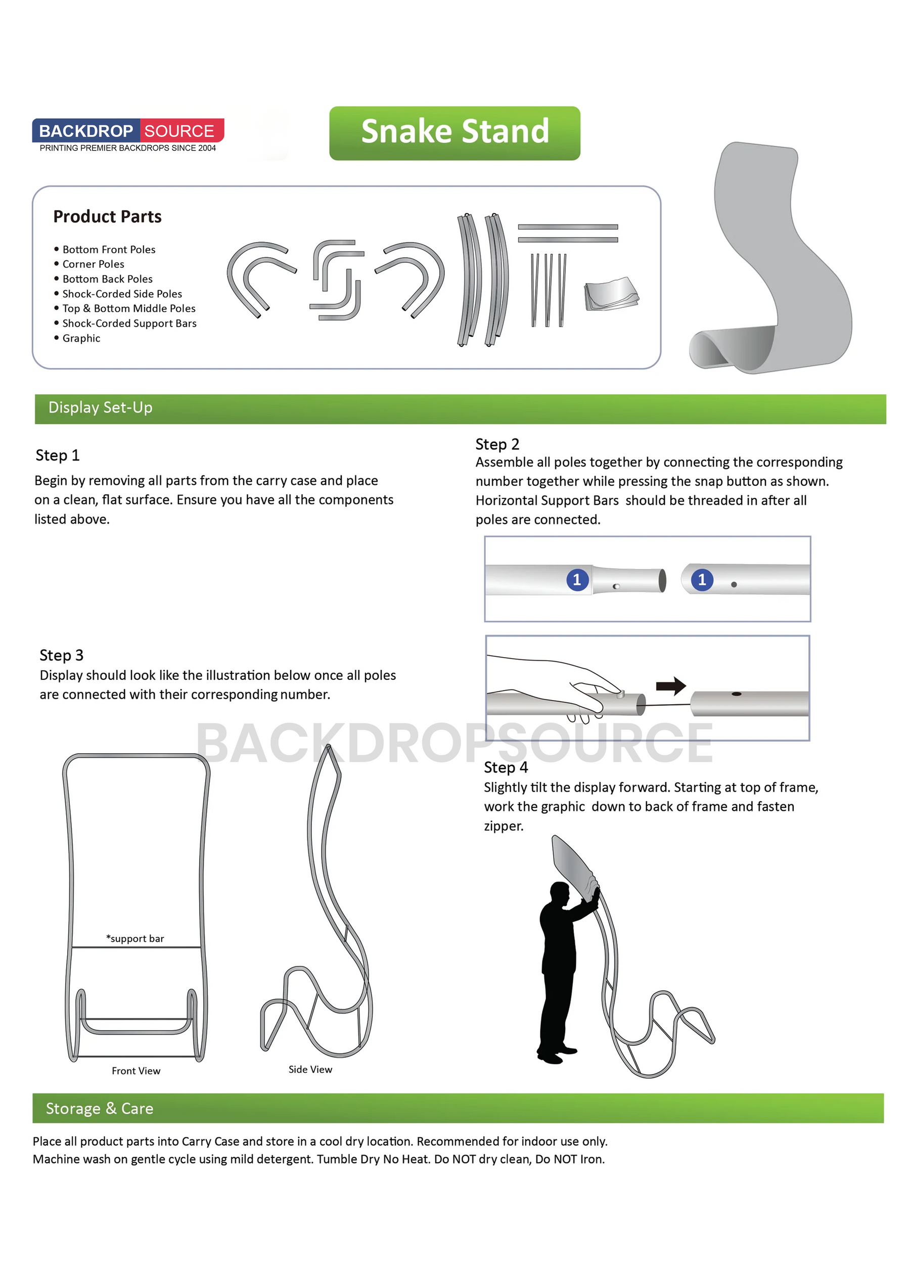 Expositores de tela tensada con diseño de serpiente