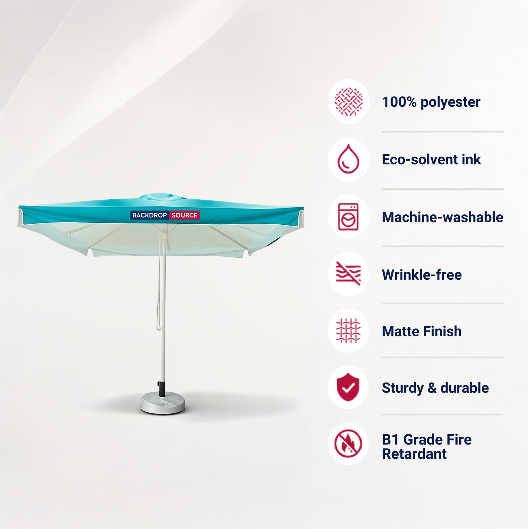 Square Market Umbrellas With Valances  – 3m x 3m