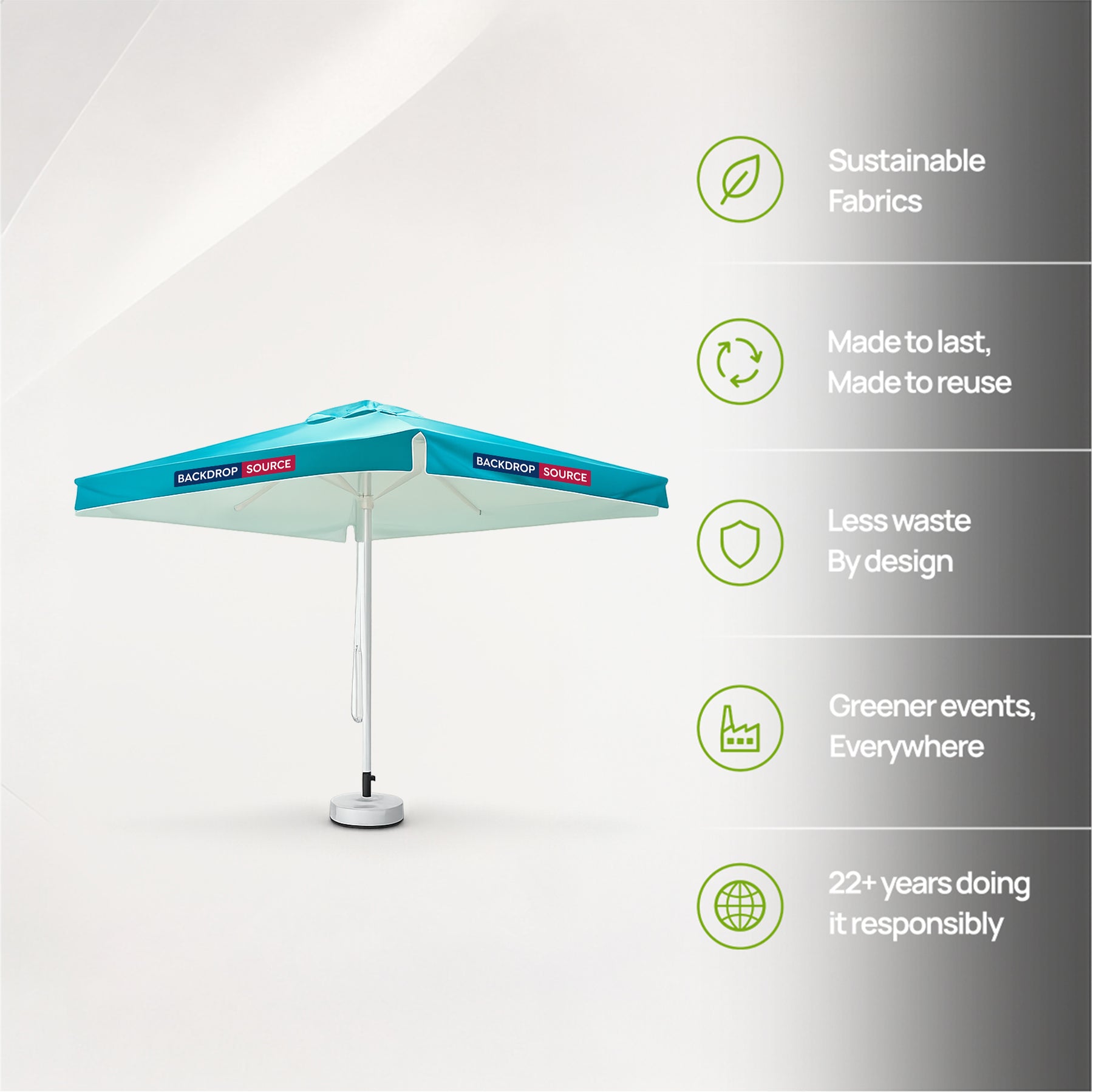 Square Market Umbrellas With Valances  – 3m x 3m