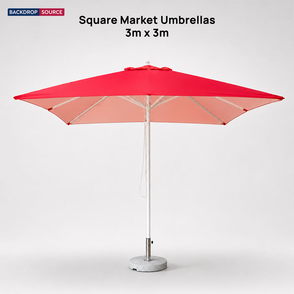 Ombrelloni Quadrati da Mercato – 3m x 3m