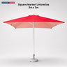 Ombrelloni Quadrati da Mercato – 3m x 3m
