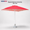 Ombrelloni Quadrati da Mercato – 3m x 3m