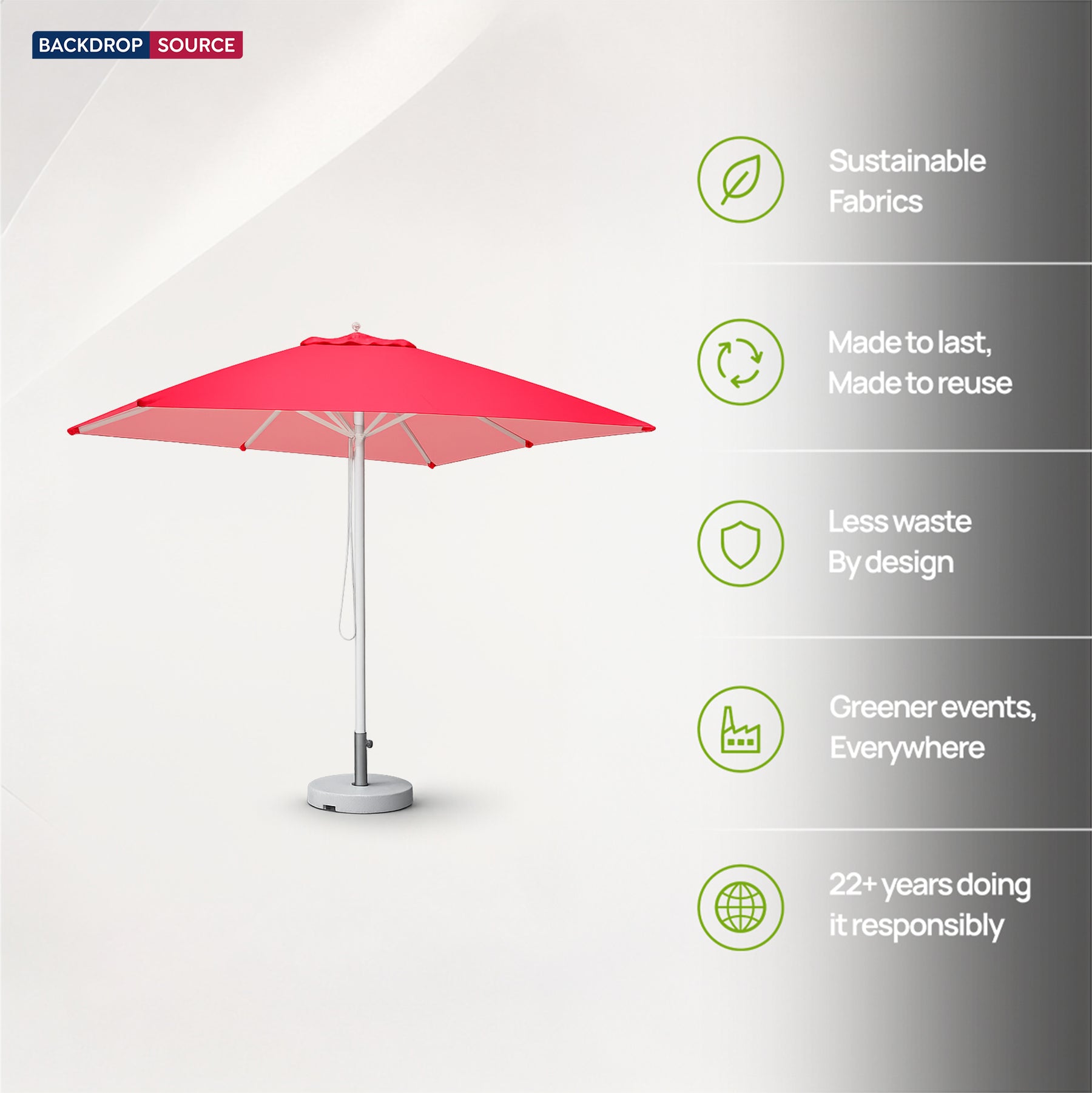 Ombrelloni Quadrati da Mercato – 3m x 3m