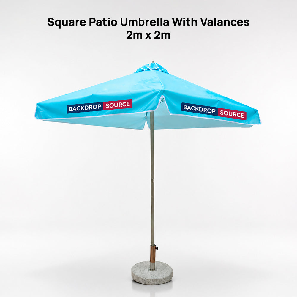 Ombrellone quadrato da patio con balze – 2m x 2m