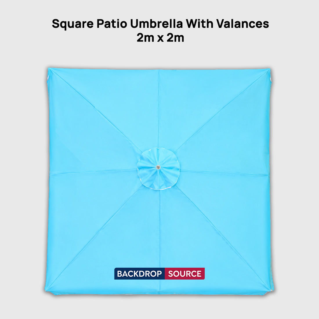 Ombrellone quadrato da patio con balze – 2m x 2m