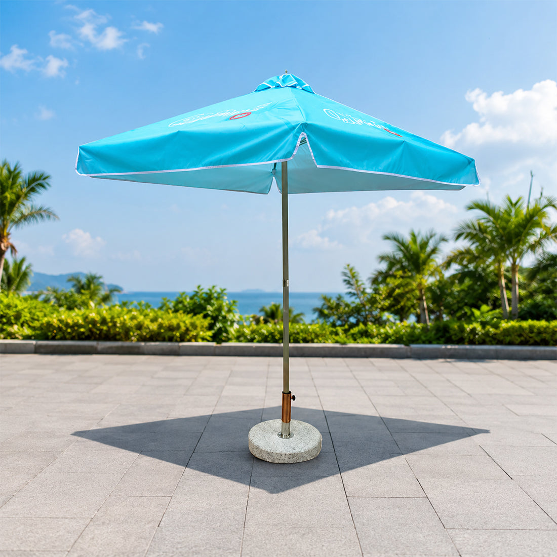 Ombrellone quadrato da patio con balze – 2m x 2m