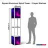Espositore a torre a spirale in alluminio portatile quadrato - Ripiani a 5 livelli