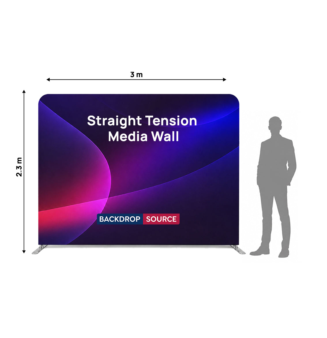 Espositore fondale in tessuto a tensione diritta Premium