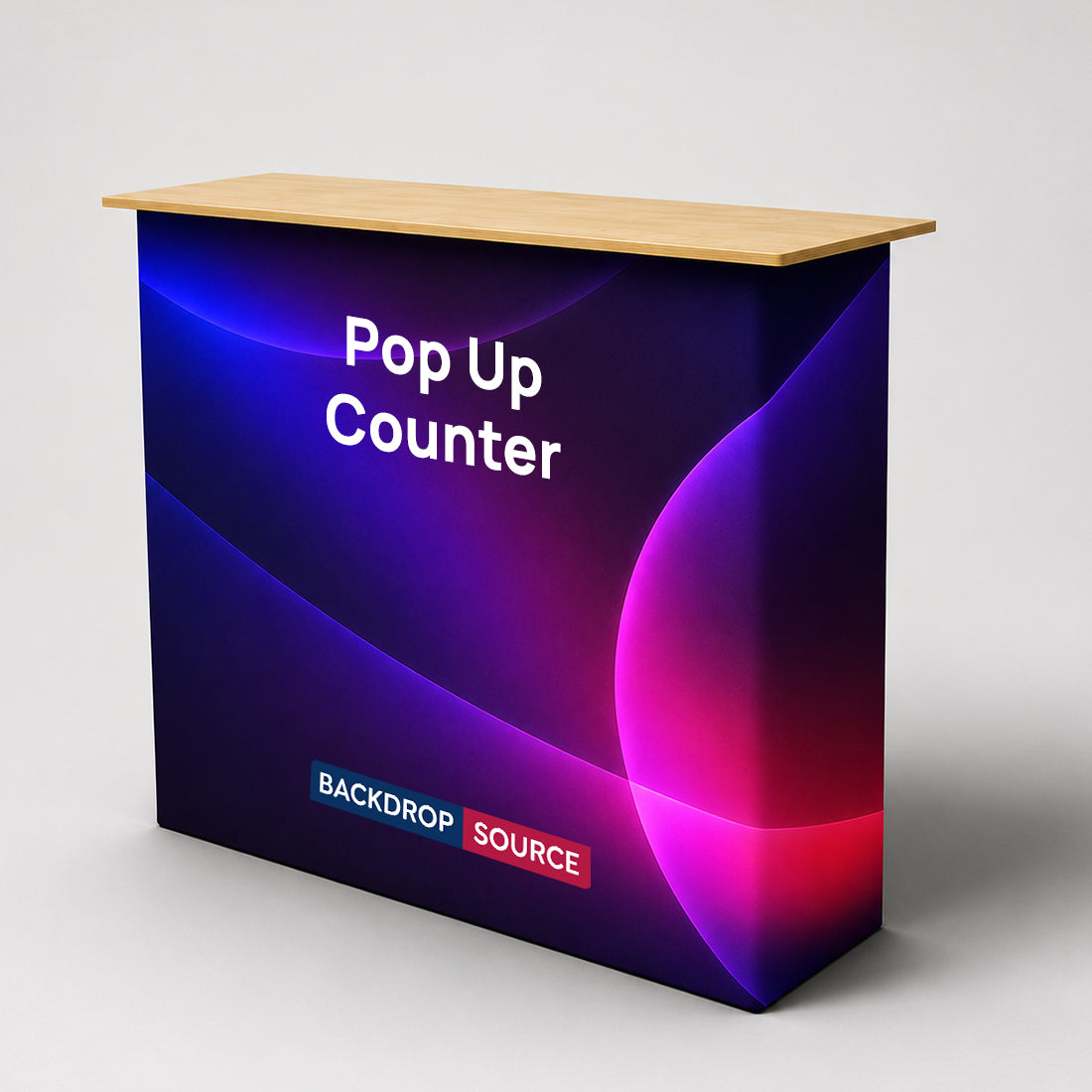 Banco espositivo pop-up in tessuto da tavolo (per esposizioni su podio e stand)