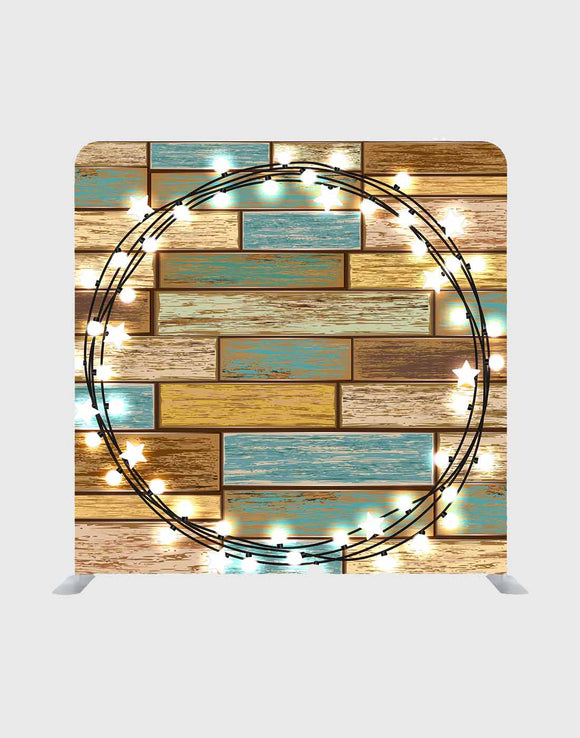 Texture And Pattern Of Old Colored Log With Lights Background Media Wall