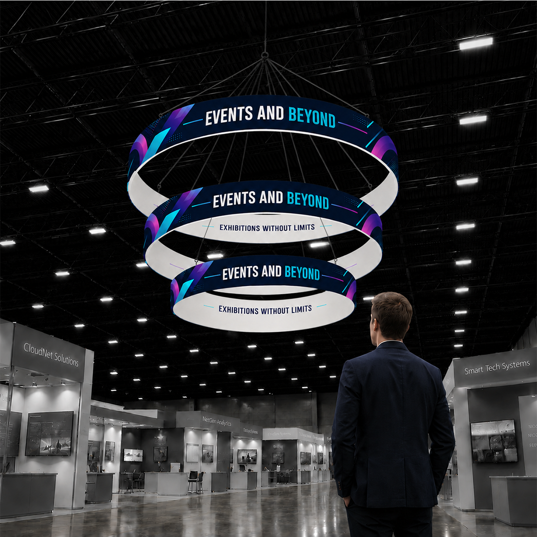 Tiered Circle Hanging Banner