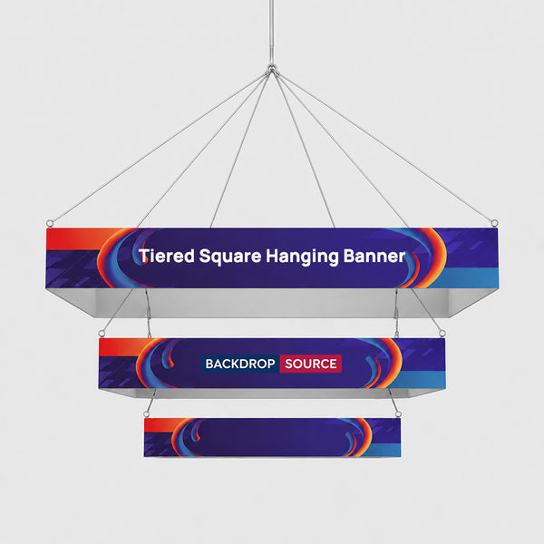 Banner colgante cuadrado escalonado