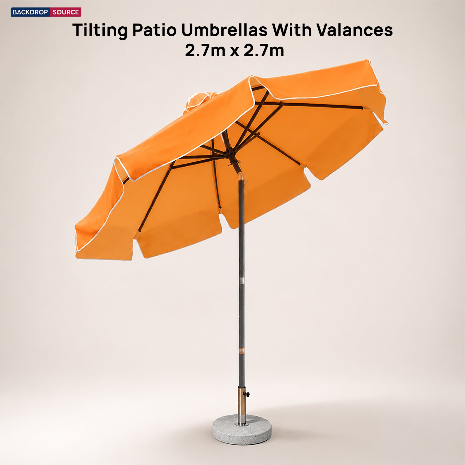 Ombrelloni da patio inclinabili con volant – 2,7m x 2,7m