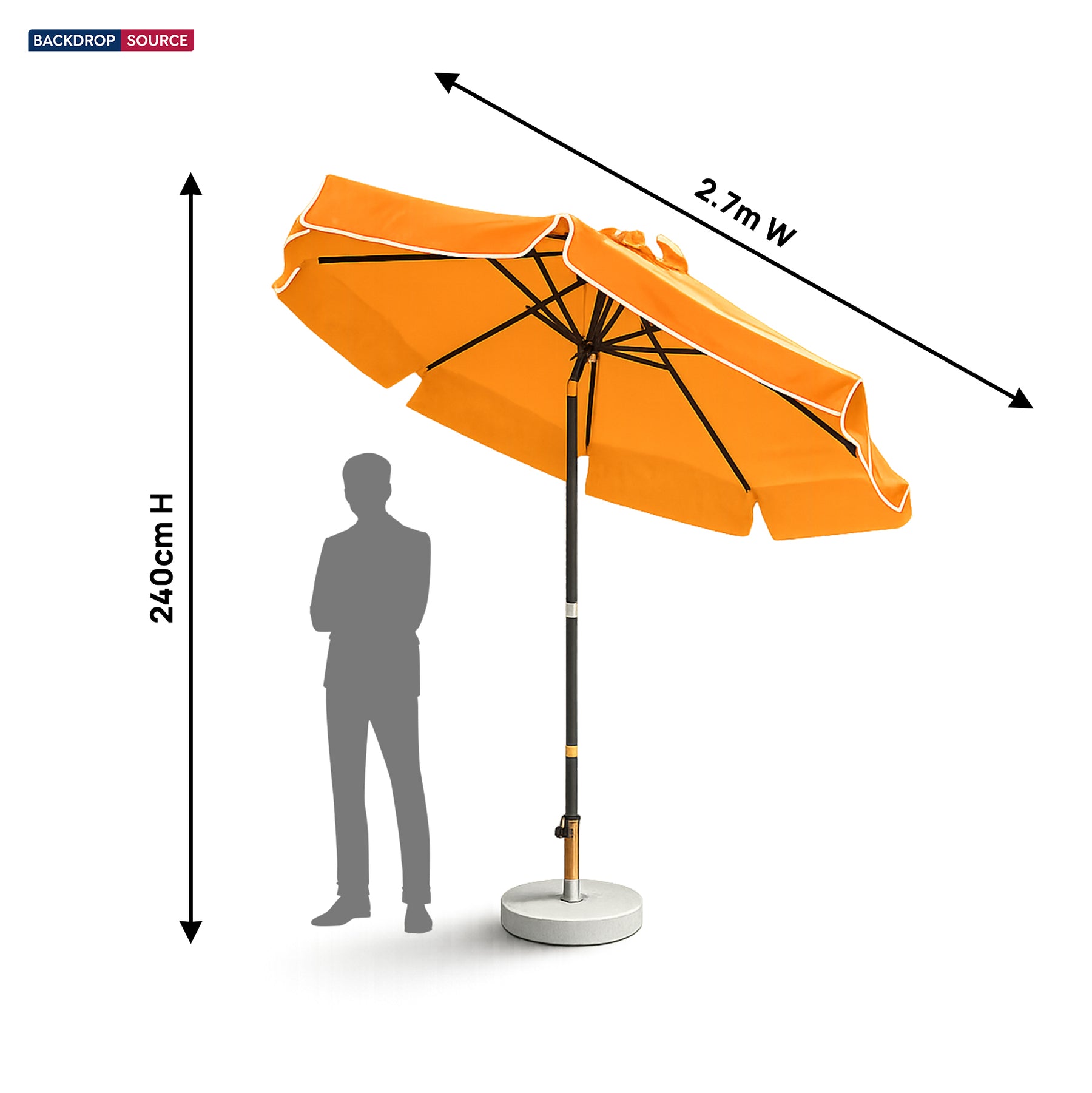 Ombrelloni da patio inclinabili con volant – 2,7m x 2,7m