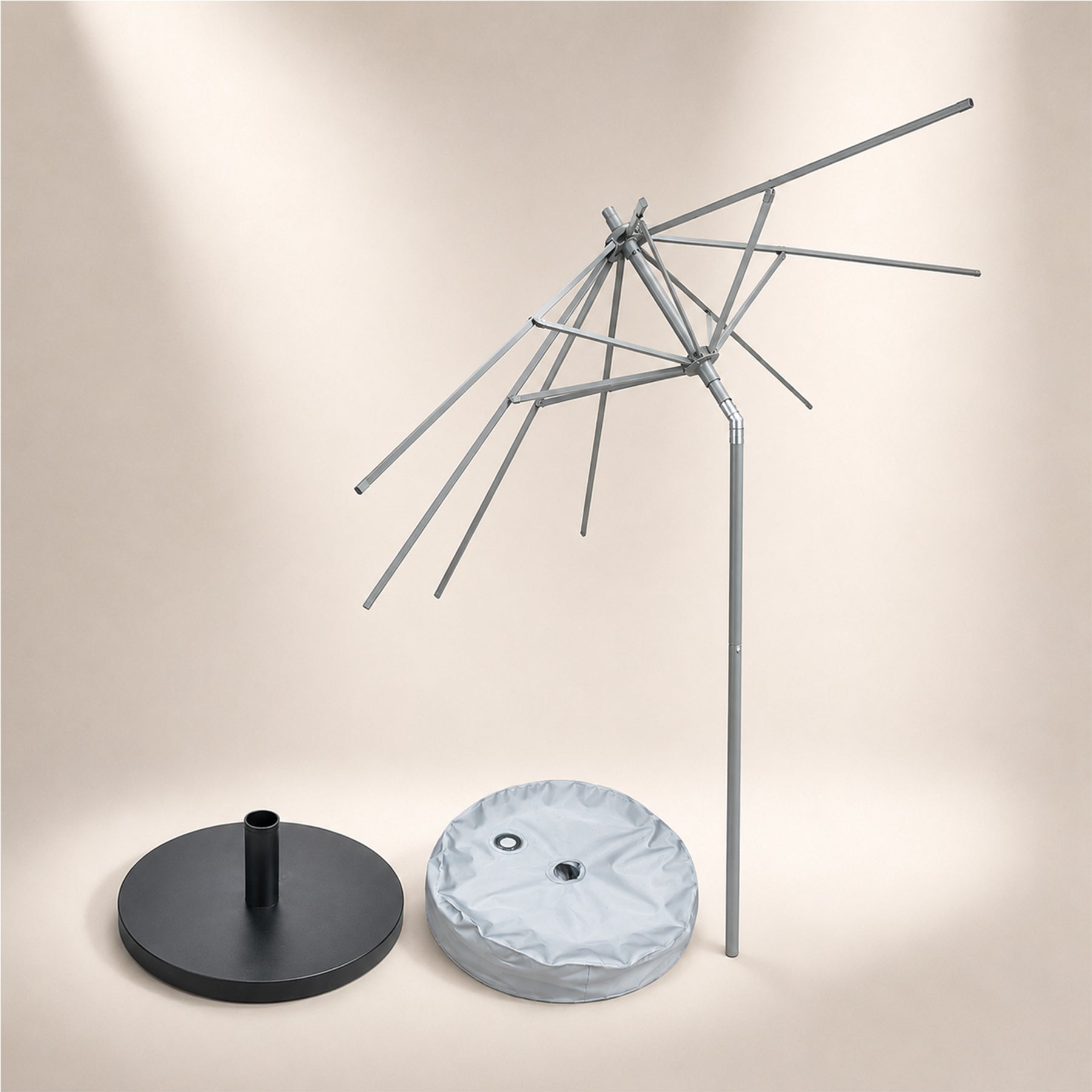 Ombrelloni da patio inclinabili con volant – 2,7m x 2,7m
