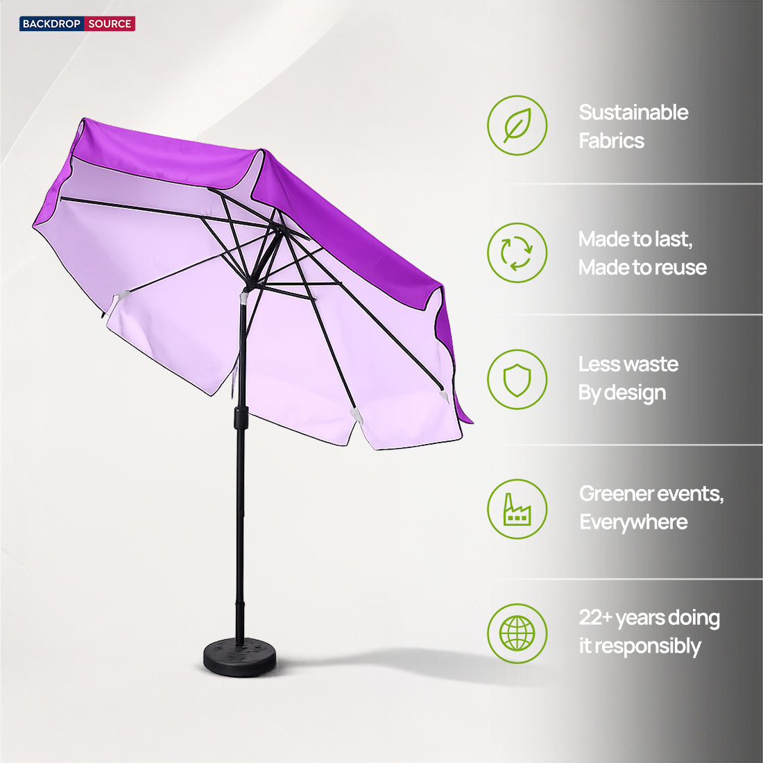 Tilting Patio Umbrellas With Valances (Iron Frame) – 2.7m x 2.7m