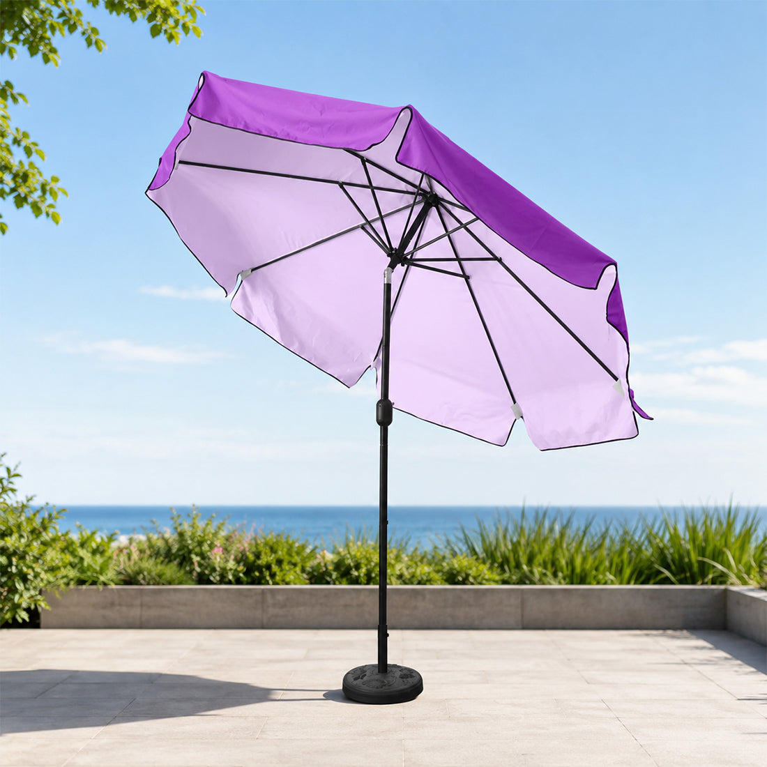 Tilting Patio Umbrellas With Valances (Iron Frame) – 2.7m x 2.7m